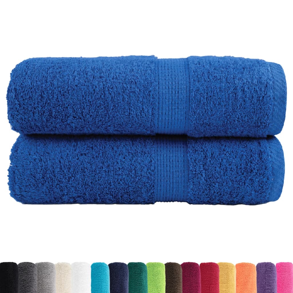 vidaXL Premium Guest Towels "SOLUND" 2 pcs Blue 30x50 cm 600 gsm
