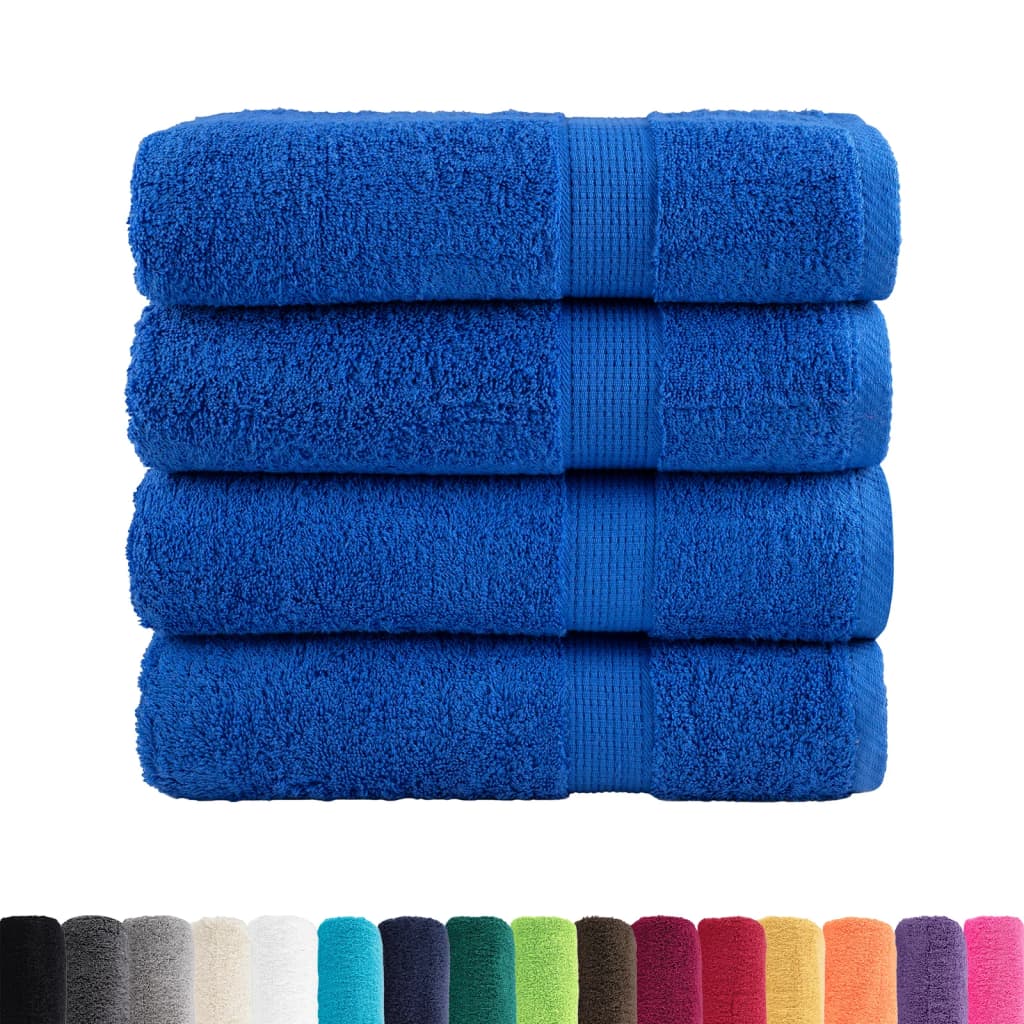vidaXL Premium Bath Towels "SOLUND" 4 pcs Blue 100x150 cm 600 gsm