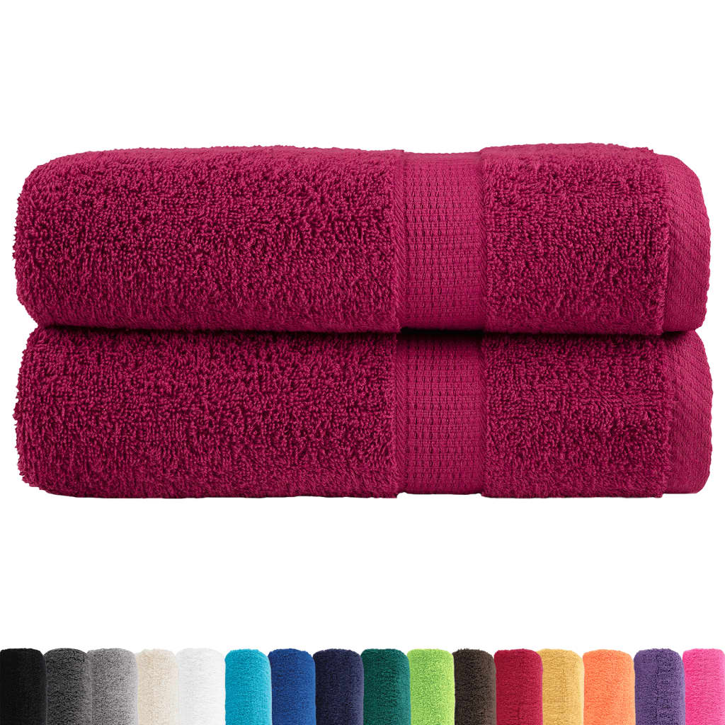 vidaXL Premium Hand Towels "SOLUND" 2 pcs Bordeaux 50x100 cm 600 gsm
