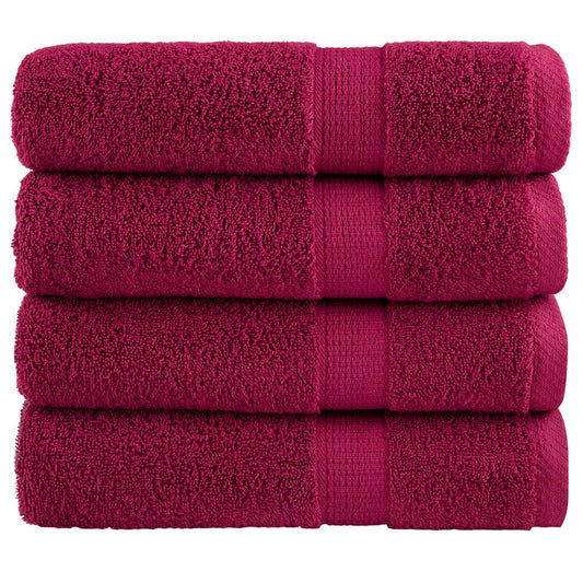 vidaXL Premium Hand Towels "SOLUND" 4 pcs Bordeaux 50x100 cm 600 gsm