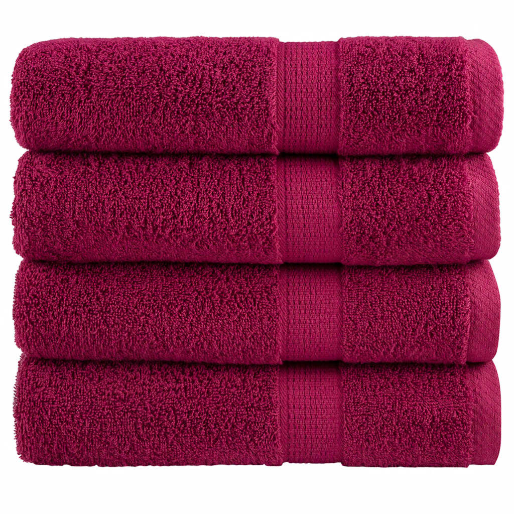 vidaXL Premium Shower Towels "SOLUND" 4 pcs Bordeaux 70x140 cm 600 gsm