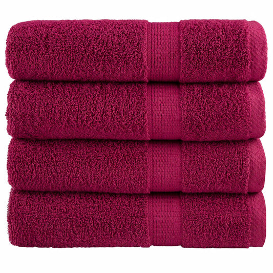 vidaXL Premium Shower Towels "SOLUND" 4 pcs Bordeaux 70x140 cm 600 gsm