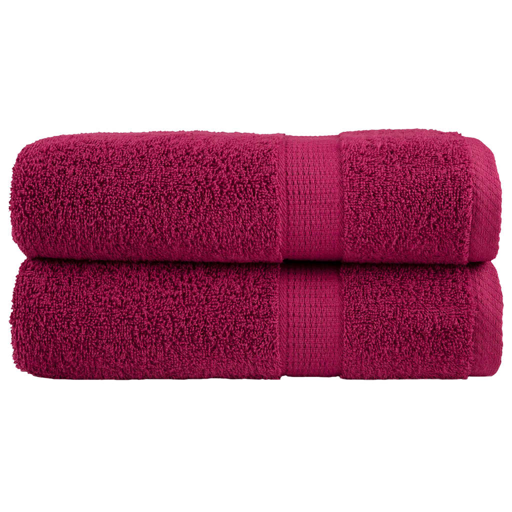 vidaXL Premium Bath Towels "SOLUND" 2 pcs Bordeaux 100x150 cm 600 gsm