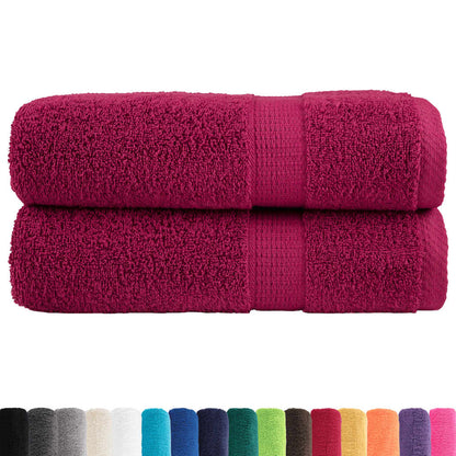 vidaXL Premium Bath Towels "SOLUND" 2 pcs Bordeaux 100x150 cm 600 gsm