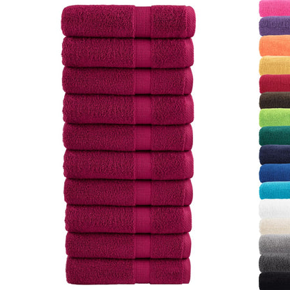vidaXL Premium Bath Towels "SOLUND" 10 pcs Bordeaux 100x150 cm 600 gsm