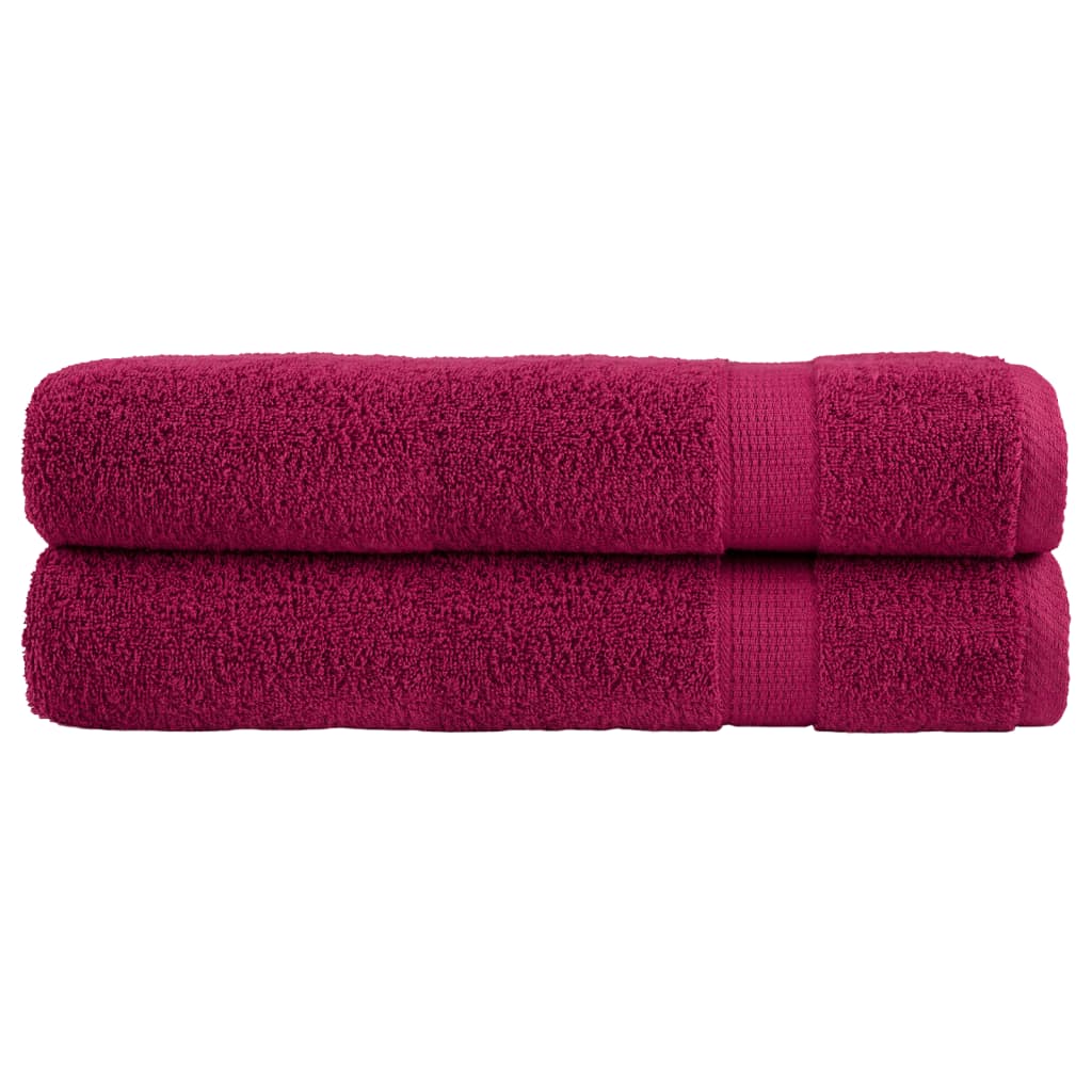 vidaXL Premium Sauna Towels "SOLUND" 2 pcs Bordeaux 80x200 cm 600 gsm