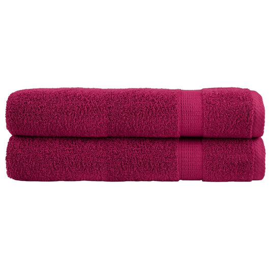 vidaXL Premium Sauna Towels "SOLUND" 2 pcs Bordeaux 80x200 cm 600 gsm
