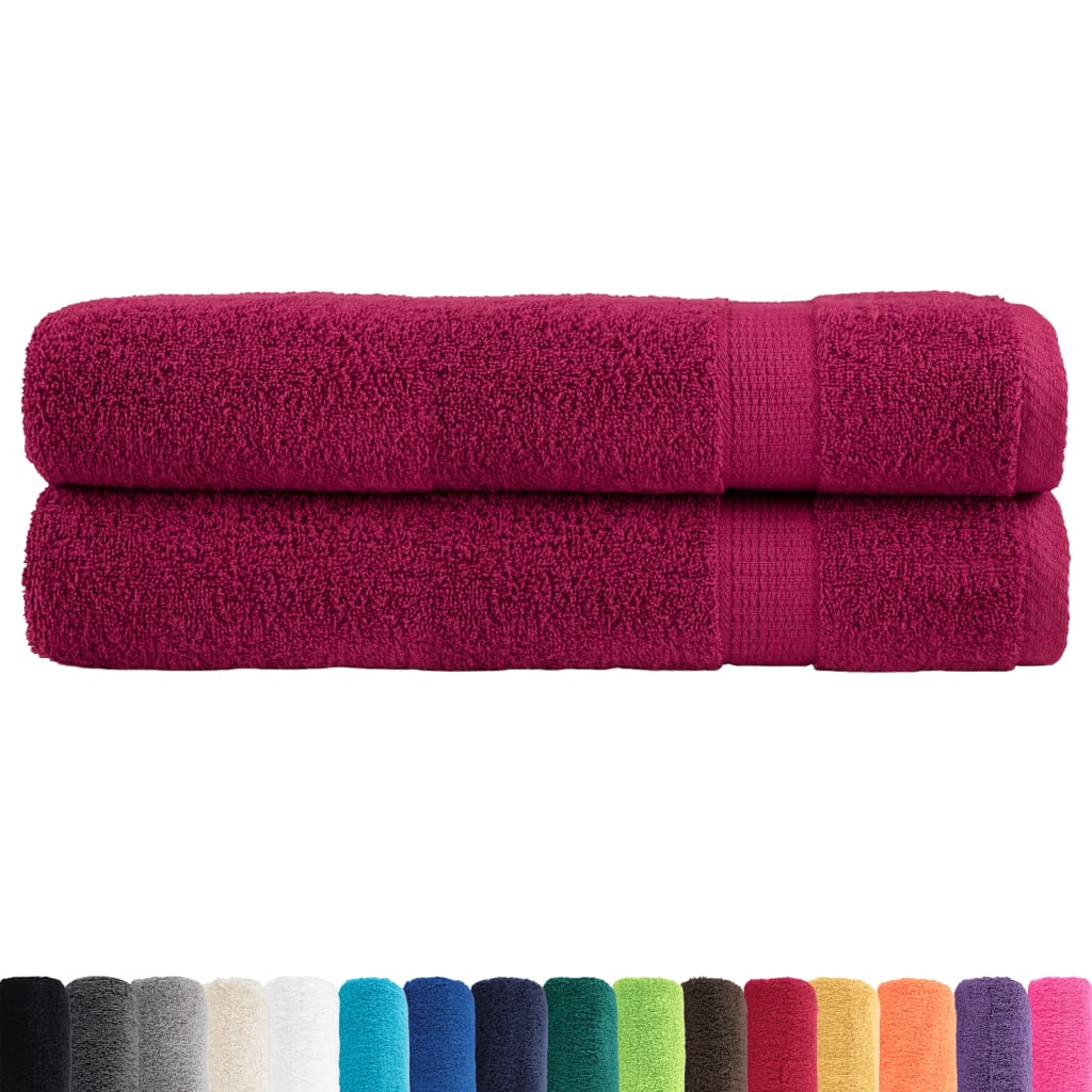 vidaXL Premium Sauna Towels "SOLUND" 2 pcs Bordeaux 80x200 cm 600 gsm