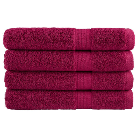 vidaXL Premium Sauna Towels "SOLUND" 4 pcs Bordeaux 80x200 cm 600 gsm