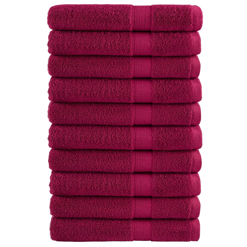 vidaXL Premium Sauna Towels "SOLUND" 10 pcs Bordeaux 80x200 cm 600 gsm