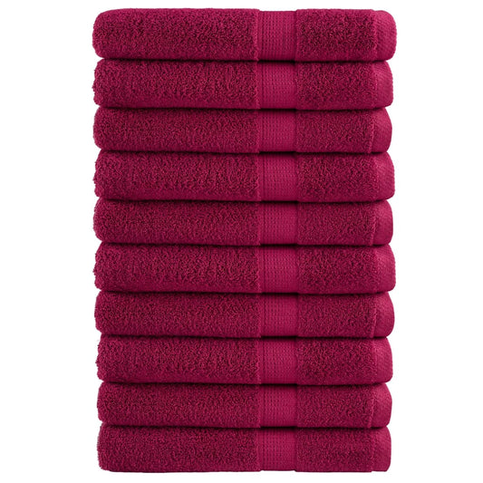 vidaXL Premium Sauna Towels "SOLUND" 10 pcs Bordeaux 80x200 cm 600 gsm