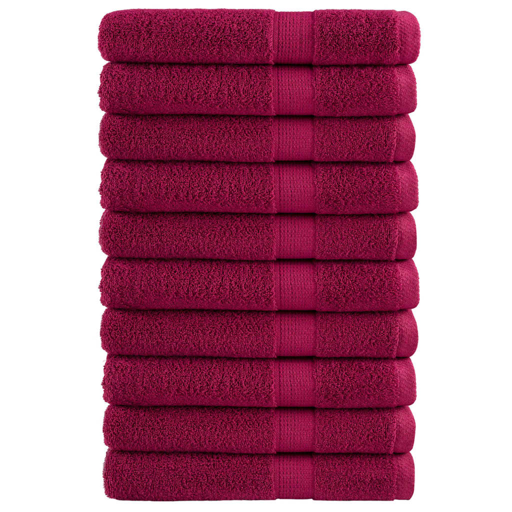 vidaXL Premium Towels SOLUND 10pcs Bordeaux 100x200cm 600gsm