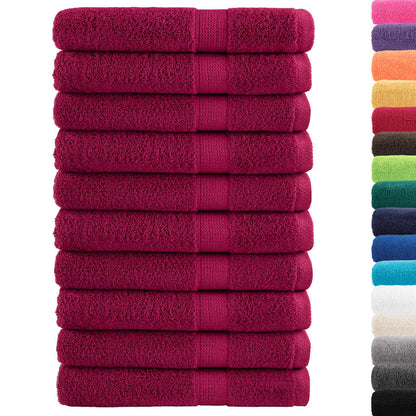 vidaXL Premium Towels SOLUND 10pcs Bordeaux 100x200cm 600gsm