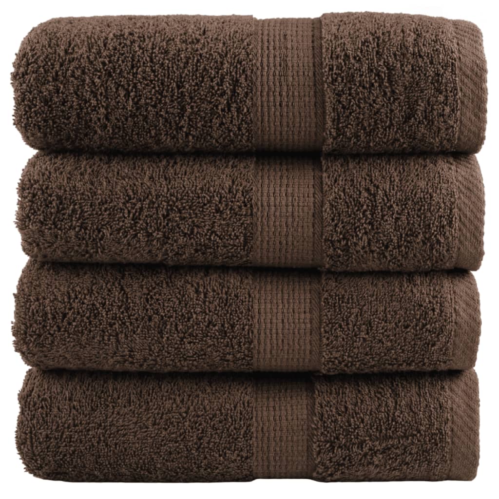 vidaXL Premium Wash Towels "SOLUND" 4 pcs Brown 30x30 cm 600 gsm
