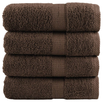 vidaXL Premium Wash Towels "SOLUND" 4 pcs Brown 30x30 cm 600 gsm