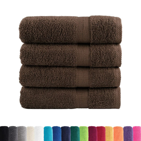 vidaXL Premium Hand Towels "SOLUND" 4 pcs Brown 50x100 cm 600 gsm