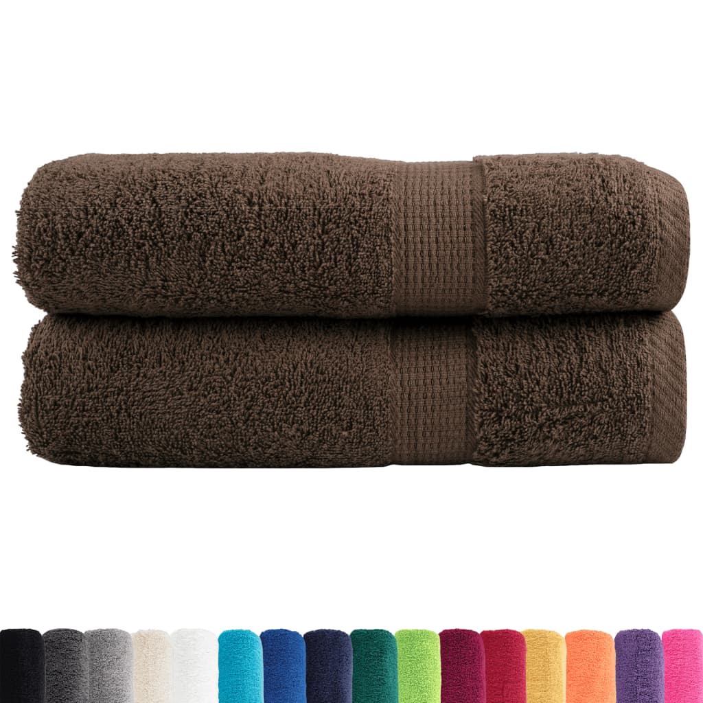 vidaXL Premium Shower Towels "SOLUND" 2 pcs Brown 70x140 cm 600 gsm