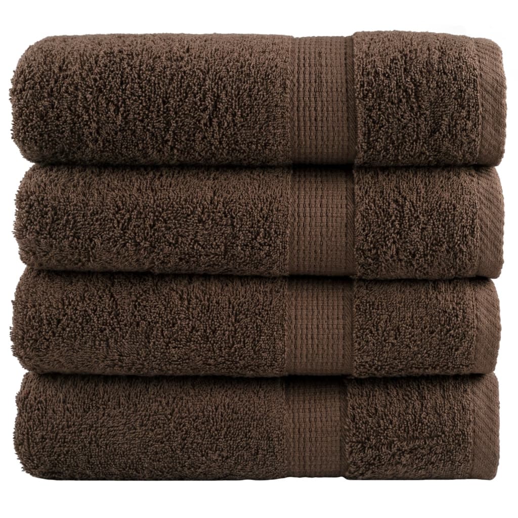 vidaXL Premium Bath Towels SOLUND 4pcs Brown 100x150cm 600gsm