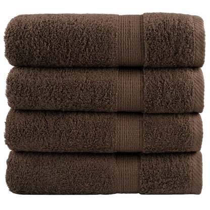 vidaXL Premium Bath Towels "SOLUND" 4 pcs Brown 100x150 cm 600 gsm
