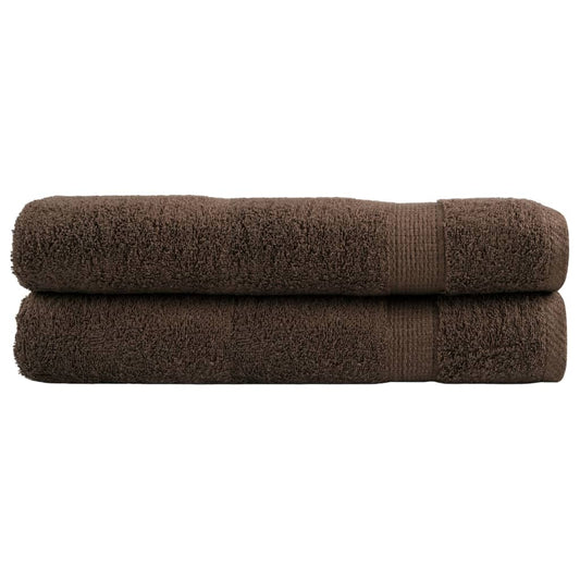 vidaXL Premium Sauna Towels "SOLUND" 2 pcs Brown 80x200 cm 600 gsm