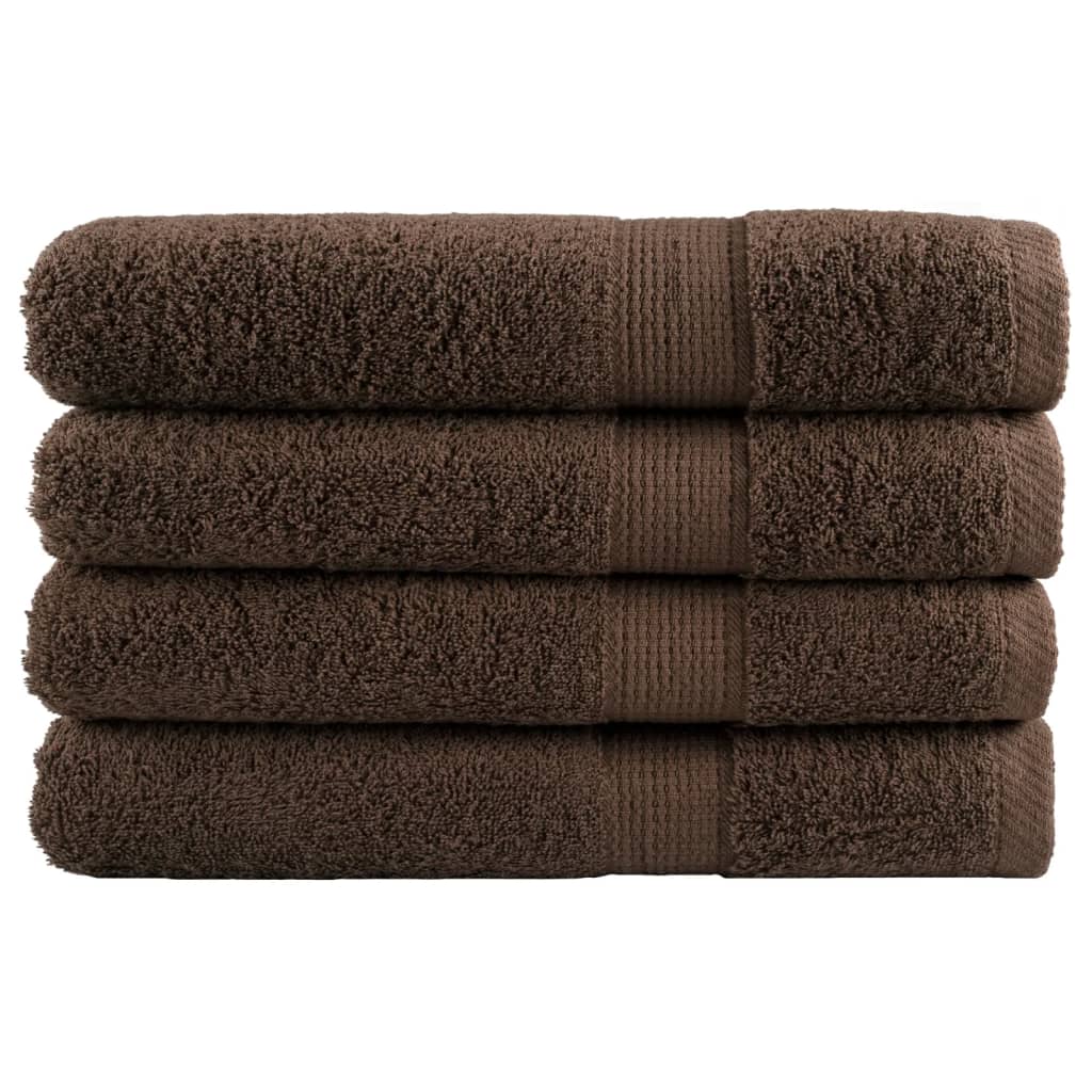 vidaXL Premium Sauna Towels "SOLUND" 4 pcs Brown 80x200 cm 600 gsm