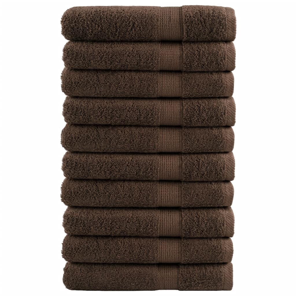 vidaXL Premium Sauna Towels "SOLUND" 10 pcs Brown 80x200 cm 600 gsm