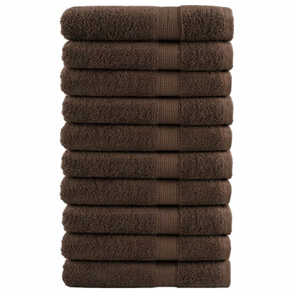 vidaXL Premium Sauna Towels "SOLUND" 10 pcs Brown 80x200 cm 600 gsm