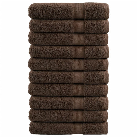 vidaXL Premium Sauna Towels "SOLUND" 10 pcs Brown 80x200 cm 600 gsm