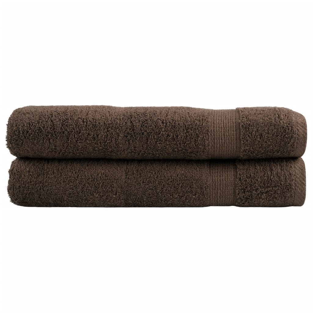 vidaXL Premium Towels "SOLUND" 2 pcs Brown 100x200 cm 600 gsm