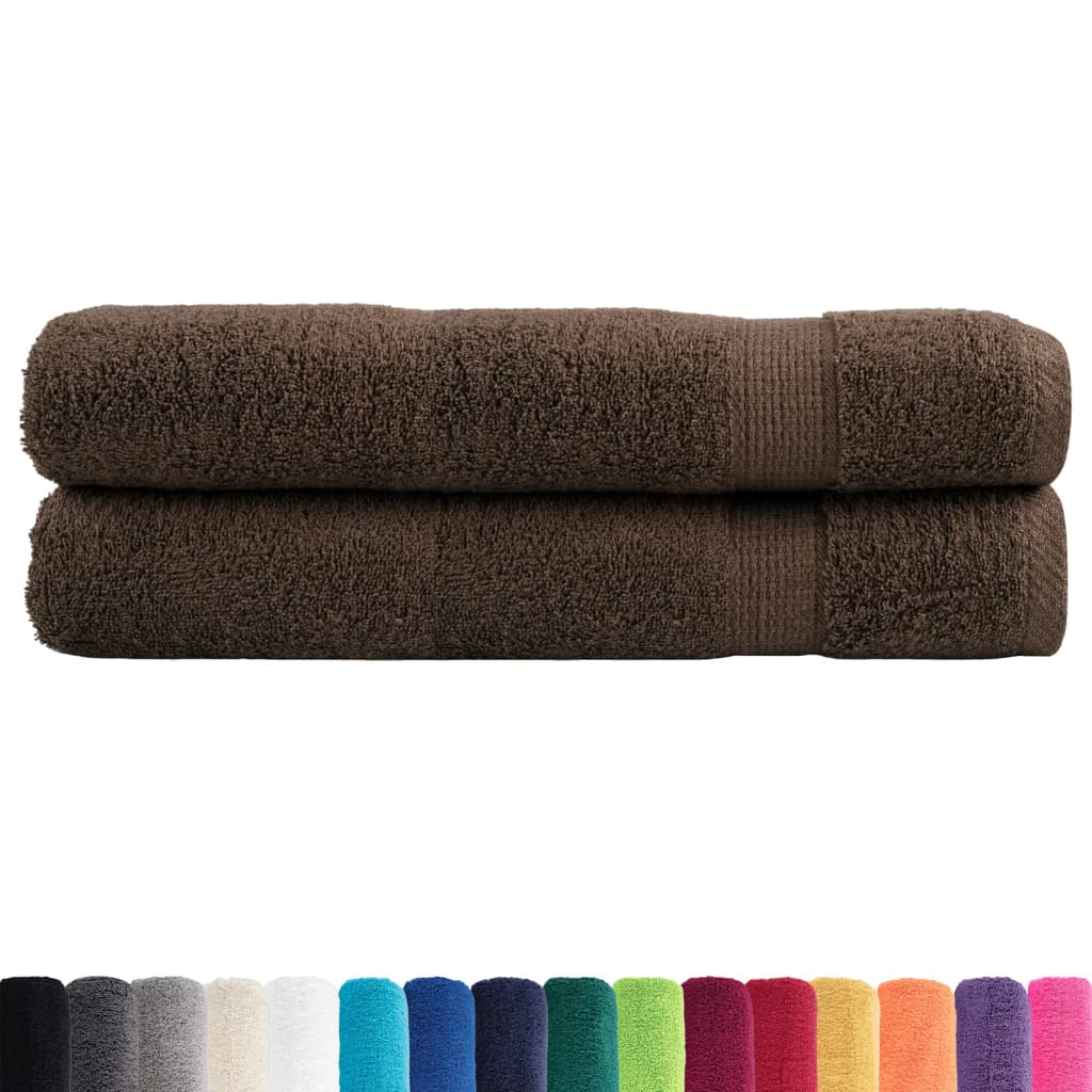 vidaXL Premium Towels "SOLUND" 2 pcs Brown 100x200 cm 600 gsm