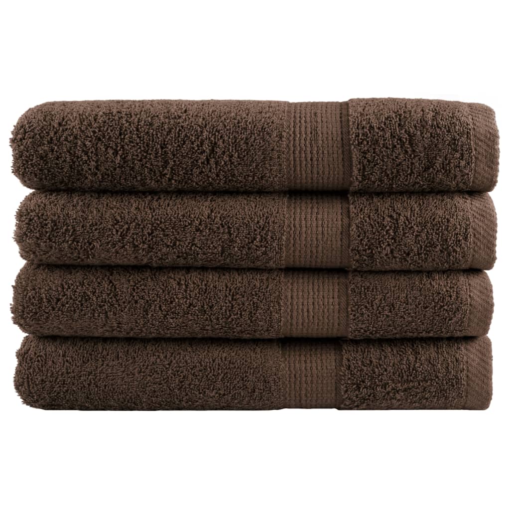 vidaXL Premium Towels "SOLUND" 4 pcs Brown 100x200 cm 600 gsm