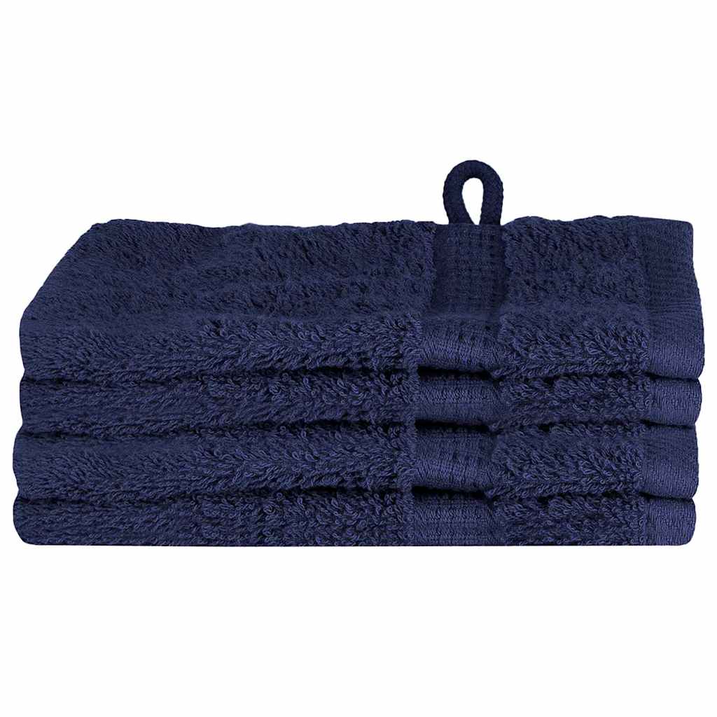 vidaXL Washcloths 4 pcs Navy blue 15 x 21 cm Cotton