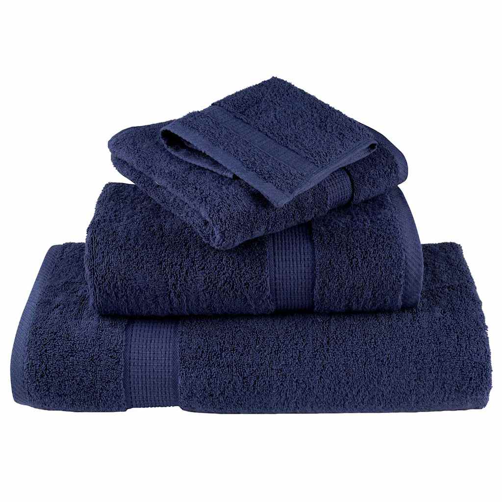 vidaXL Washcloths 4 pcs Navy blue 15 x 21 cm Cotton
