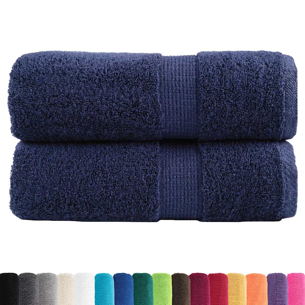 vidaXL Premium Wash Towels "SOLUND" 2 pcs Navy Blue 30x30 cm 600 gsm