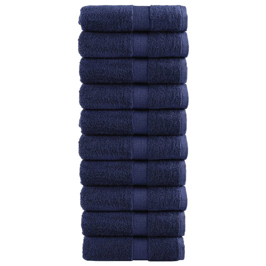 vidaXL Premium Wash Towels "SOLUND" 10 pcs Navy Blue 30x30 cm 600 gsm