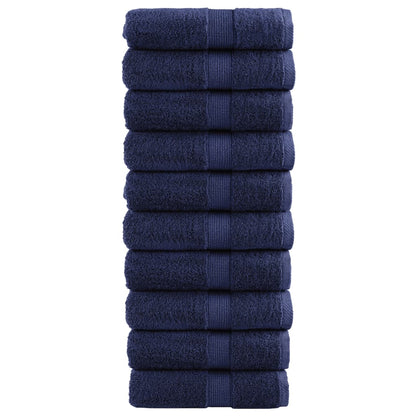 vidaXL Premium Guest Towels "SOLUND" 10 pcs Navy Blue 30x50 cm 600 gsm
