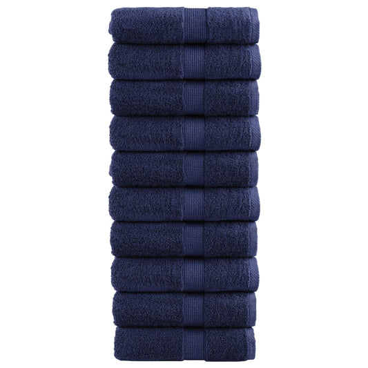 vidaXL Premium Guest Towels "SOLUND" 10 pcs Navy Blue 30x50 cm 600 gsm
