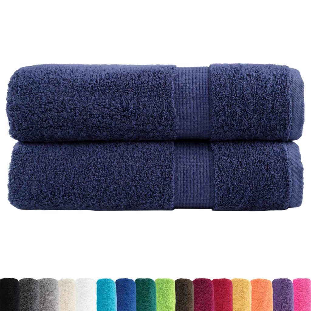 vidaXL Premium Hand Towels "SOLUND" 2 pcs Navy Blue 50x100 cm 600 gsm