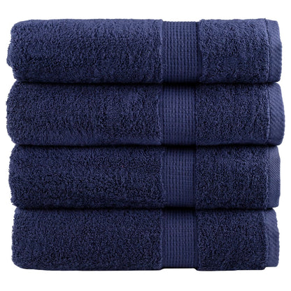 vidaXL Premium Hand Towels "SOLUND" 4 pcs Navy Blue 50x100 cm 600 gsm
