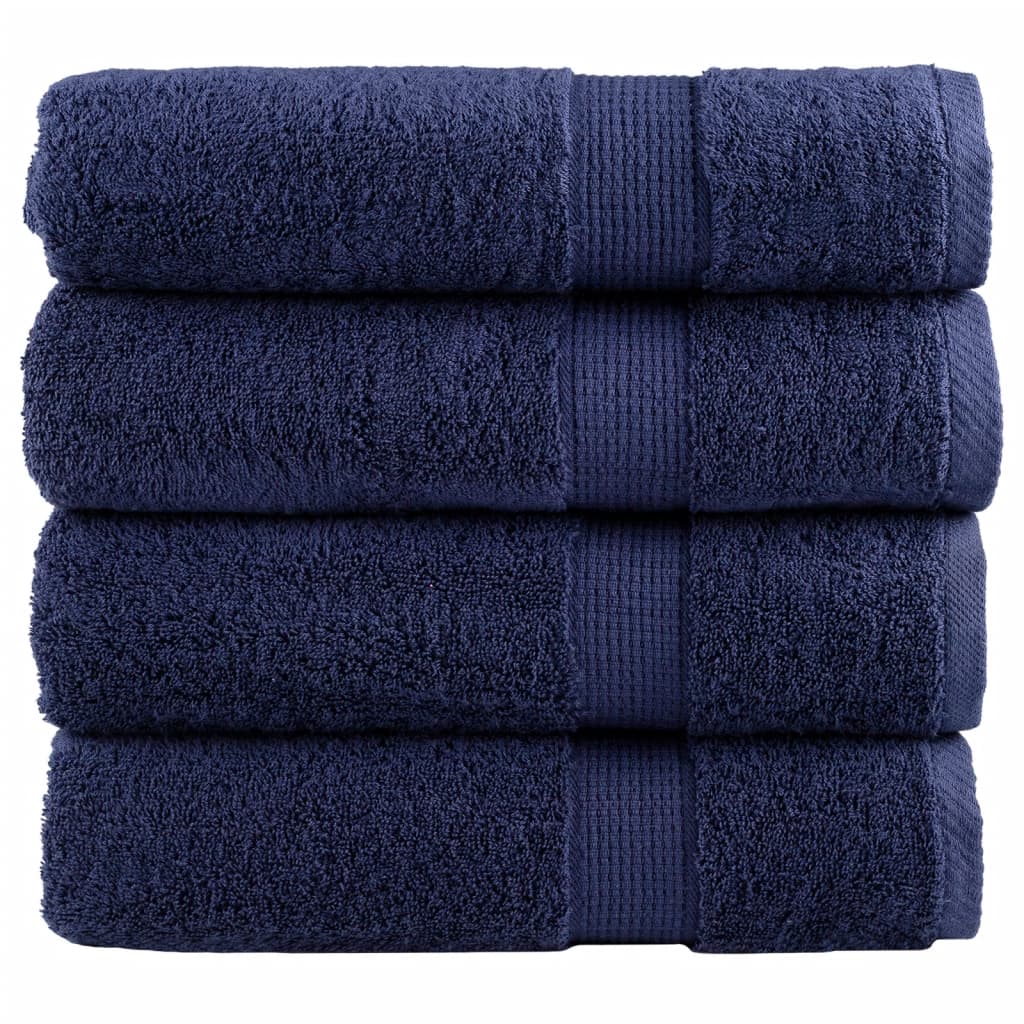 vidaXL Premium Shower Towels "SOLUND" 4 pcs Navy Blue 70x140 cm 600 gsm