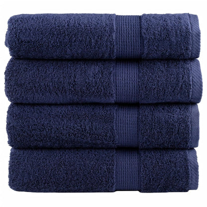 vidaXL Premium Shower Towels "SOLUND" 4 pcs Navy Blue 70x140 cm 600 gsm
