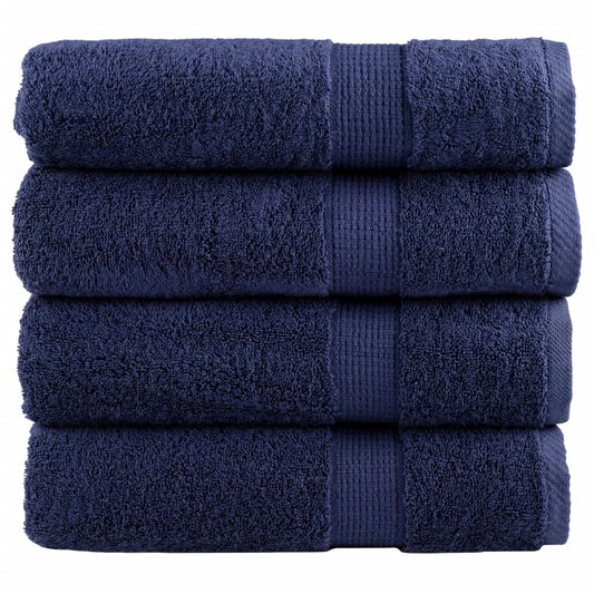 vidaXL Premium Shower Towels "SOLUND" 4 pcs Navy Blue 70x140 cm 600 gsm
