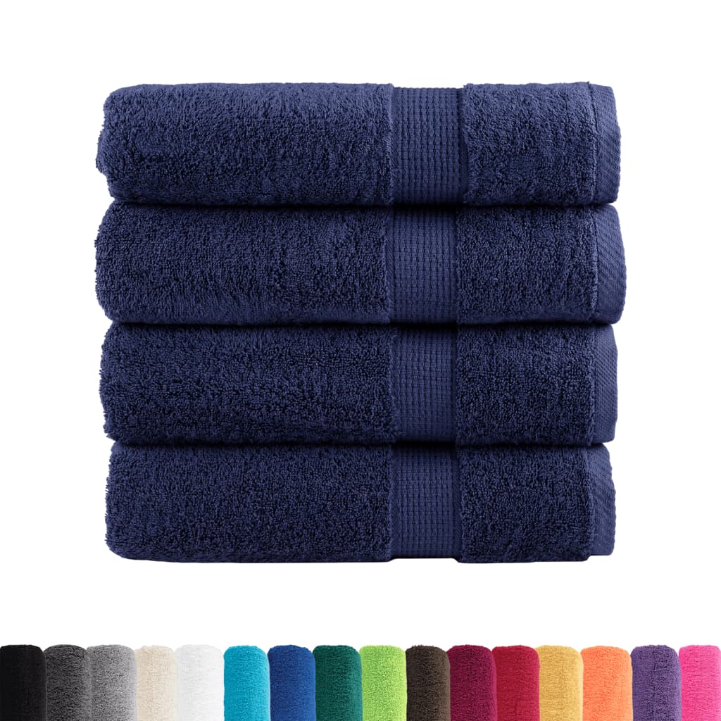 vidaXL Premium Shower Towels "SOLUND" 4 pcs Navy Blue 70x140 cm 600 gsm
