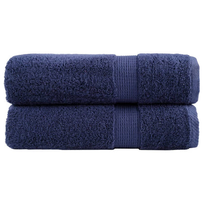 vidaXL Premium Bath Towels "SOLUND" 2 pcs Navy Blue 100x150 cm 600 gsm