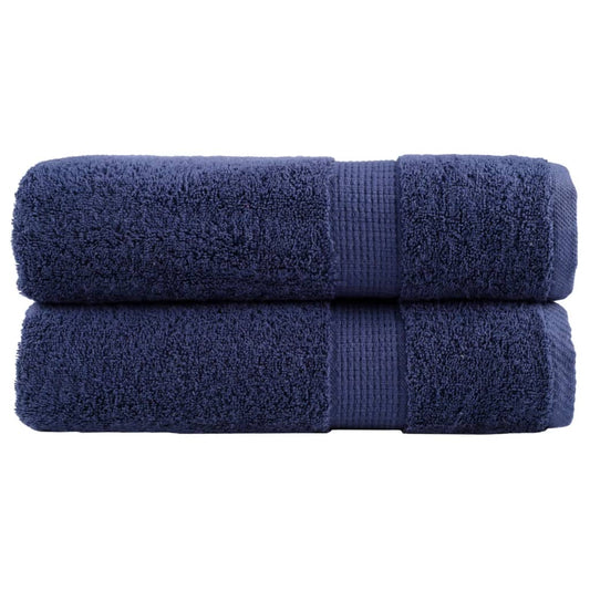 vidaXL Premium Bath Towels "SOLUND" 2 pcs Navy Blue 100x150 cm 600 gsm