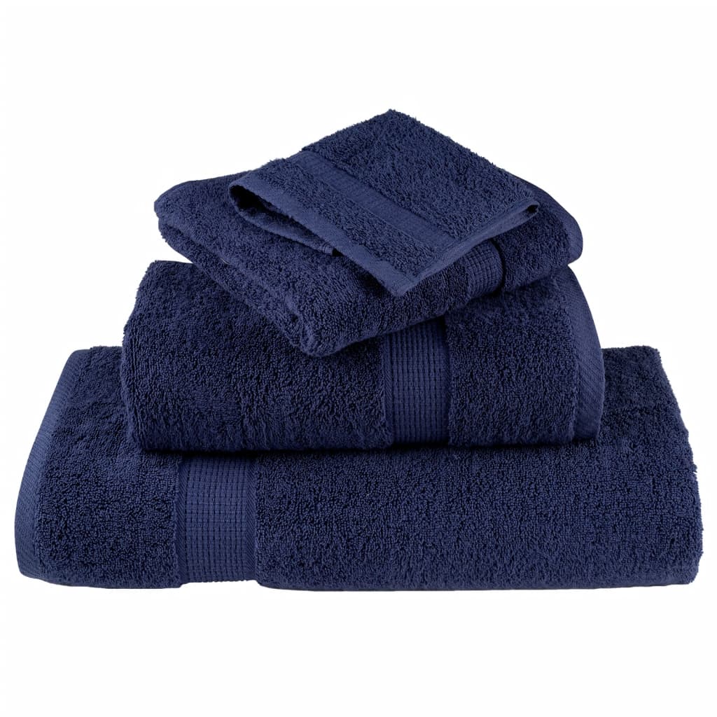 vidaXL Premium Bath Towels "SOLUND" 2 pcs Navy Blue 100x150 cm 600 gsm