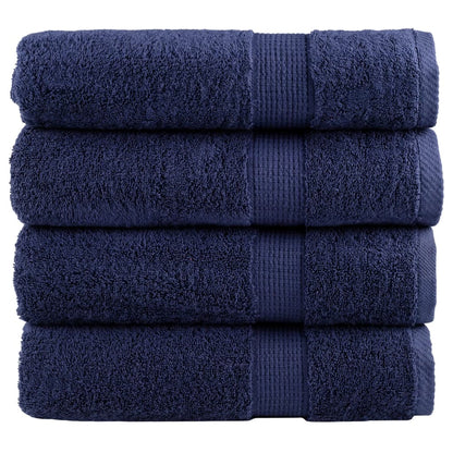 vidaXL Premium Bath Towels "SOLUND" 4 pcs Navy Blue 100x150 cm 600 gsm