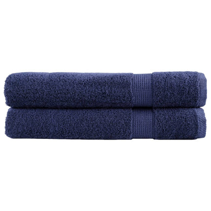vidaXL Premium Sauna Towels "SOLUND" 2 pcs Navy Blue 80x200 cm 600 gsm