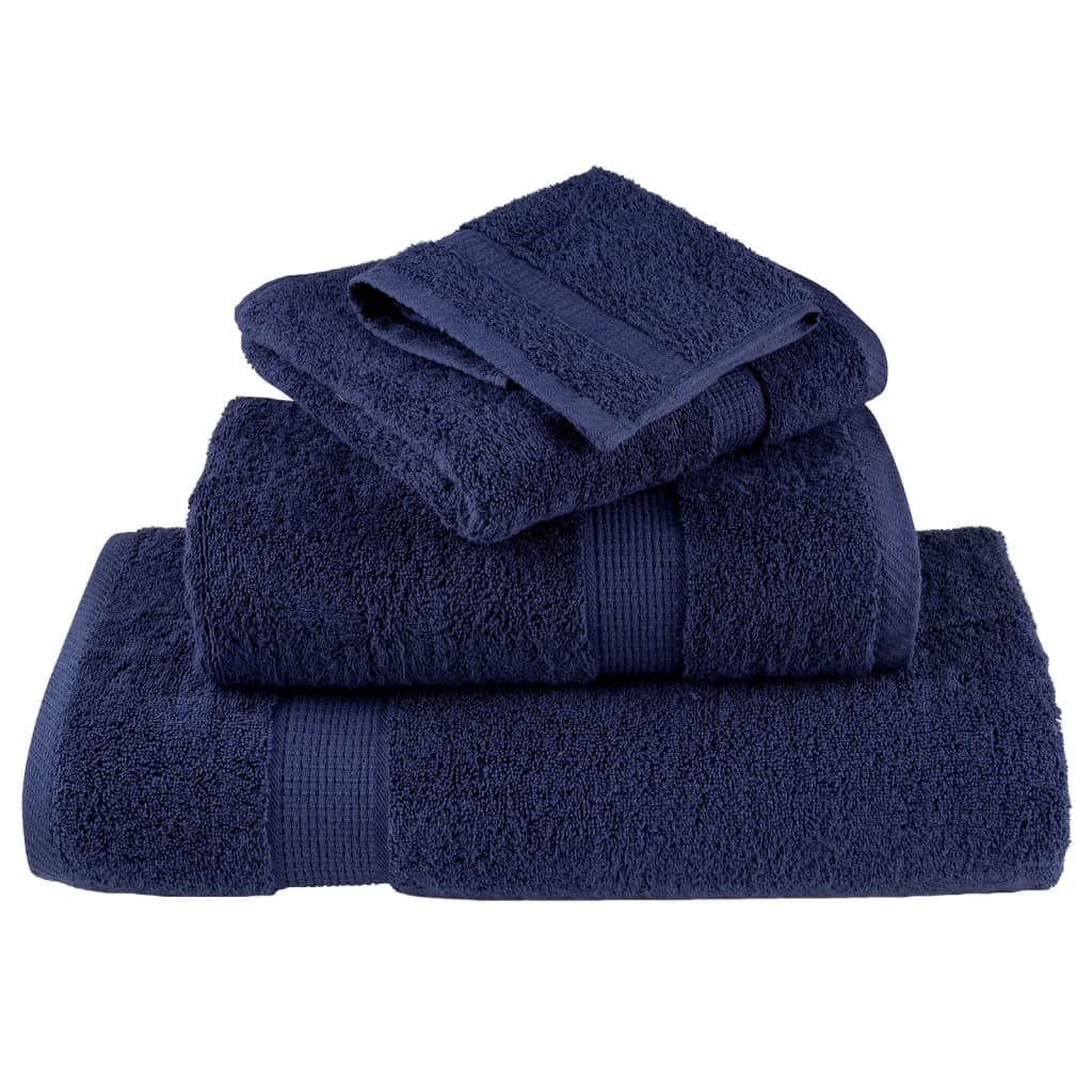 vidaXL Premium Sauna Towels "SOLUND" 2 pcs Navy Blue 80x200 cm 600 gsm