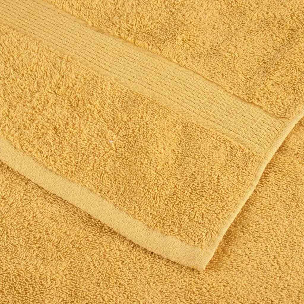 vidaXL Guest Towel SOLUND 2 pcs Gold 15 x 21 cm 550 gsm